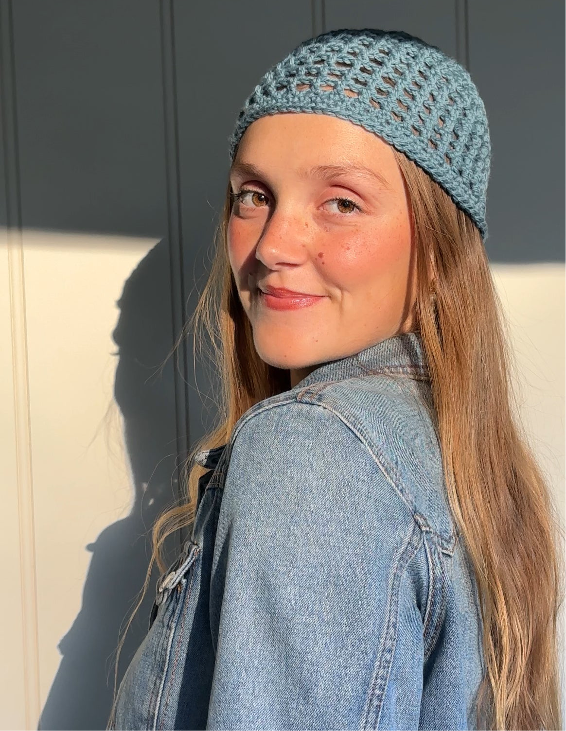 Crochet Beanie (Denim)