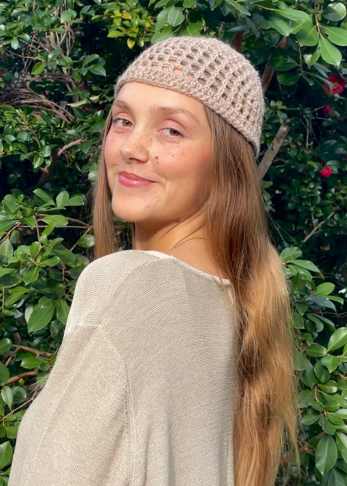 Crochet Beanie (Tan)
